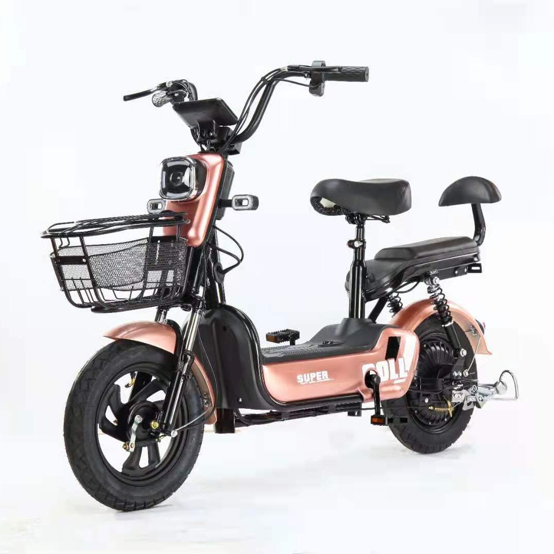 14inch Fashion Double Electric Bicycle Factory Direct Sales Electric Vehicle 48v 350w Power Electric Bike